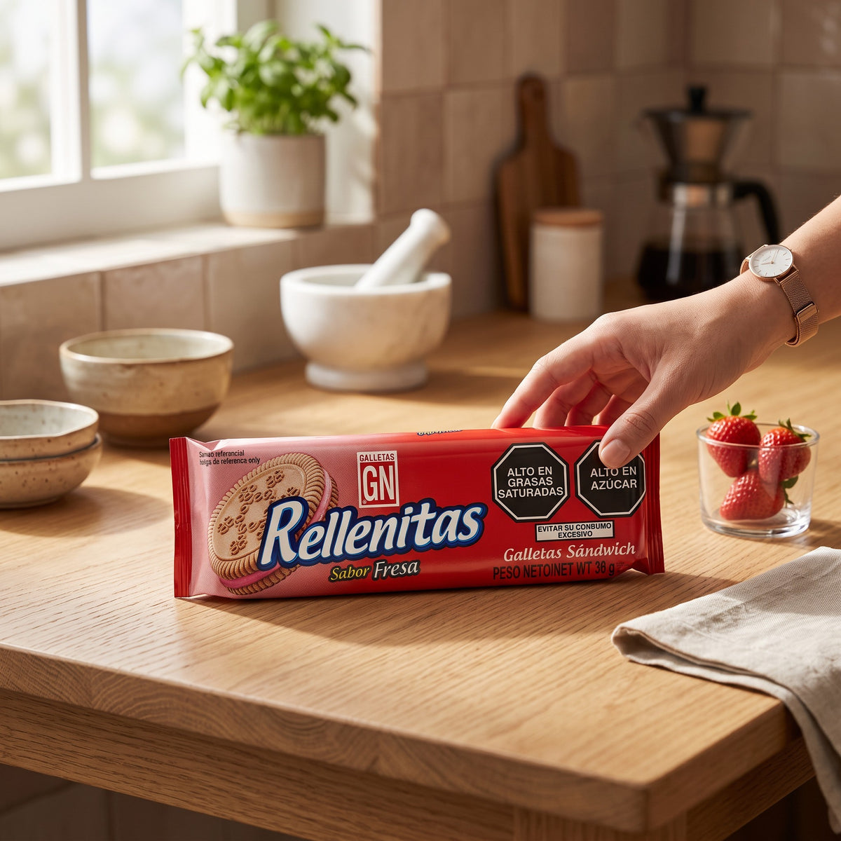Galletas Rellenitas GN Fresa 36 g