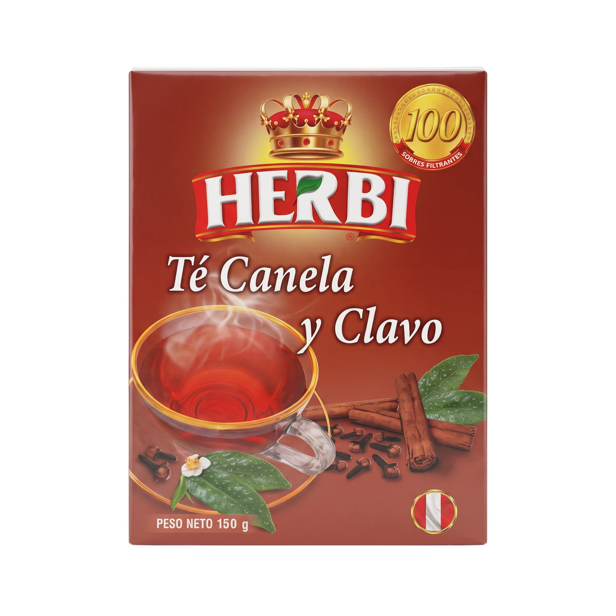 Herbi Té, Canela y Clavo 100 Sobres